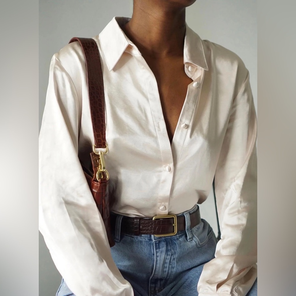 Princess Polly Vintage Vibes Shirt Champagne